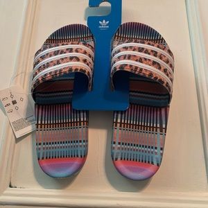 Adidas Adilette Bright Leopard Print slides